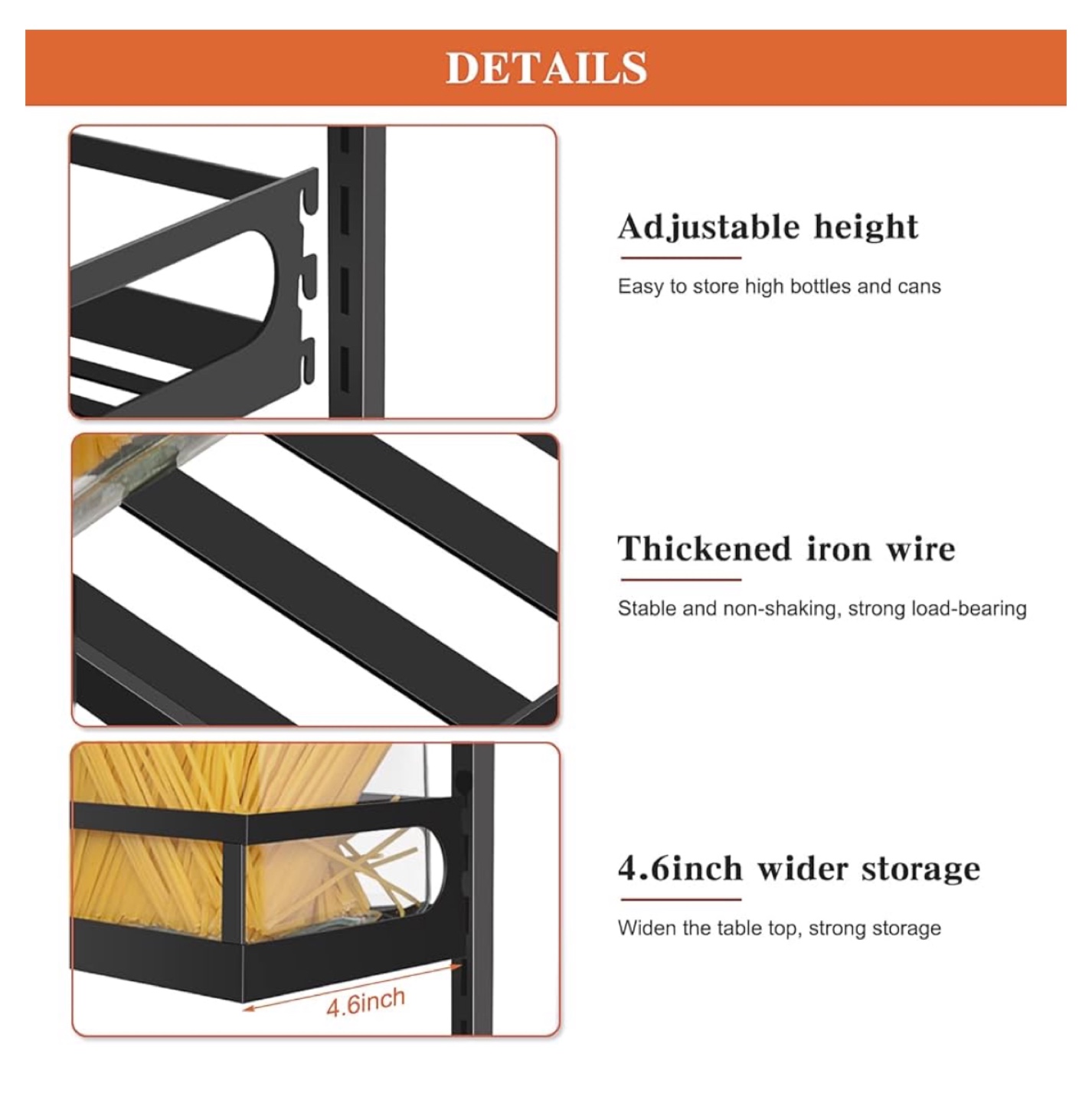 Black Metal 5-Tier Spice Rack Organizer - photo 4