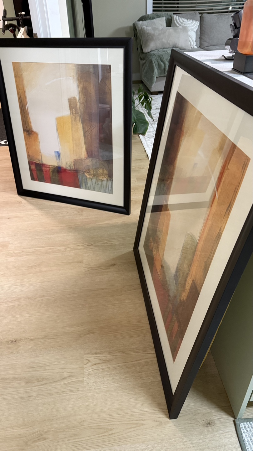 Pair of Framed Abstract Art Prints - photo 5