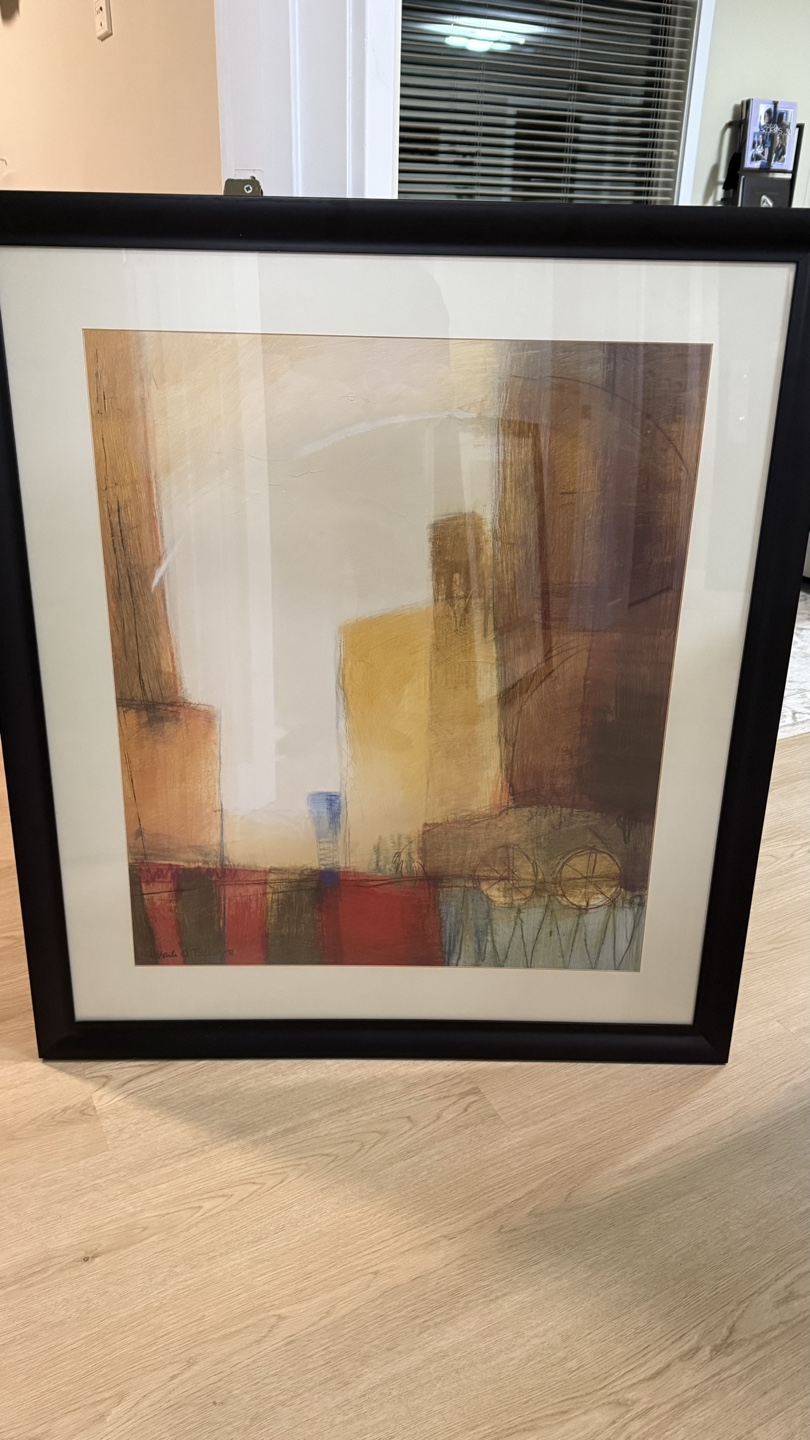 Pair of Framed Abstract Art Prints - photo 4