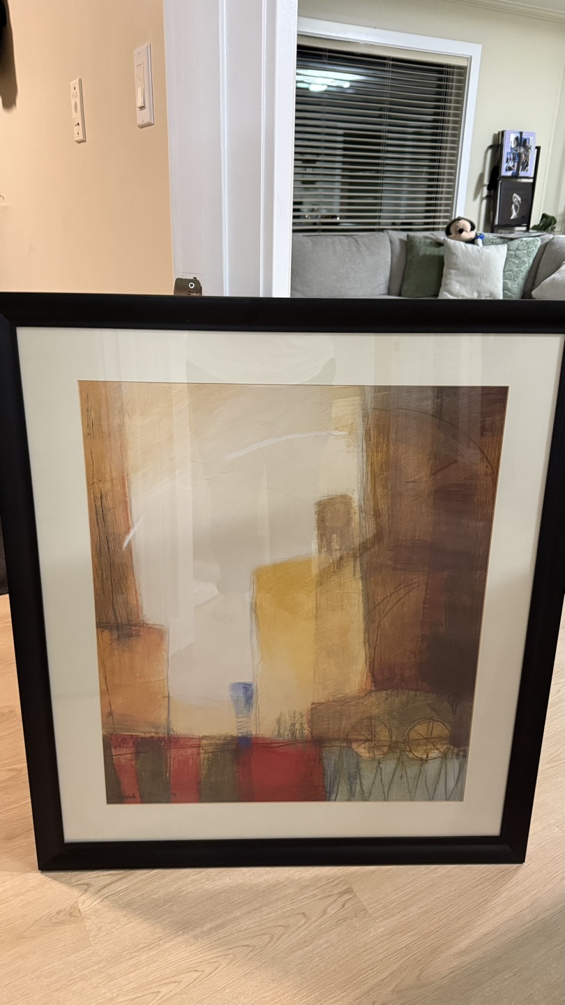 Pair of Framed Abstract Art Prints