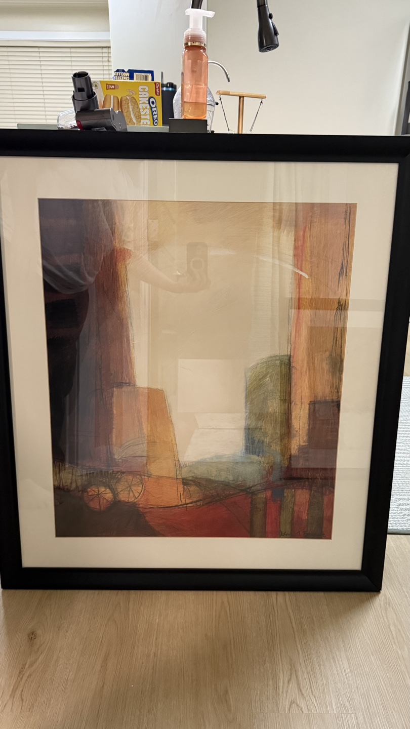 Pair of Framed Abstract Art Prints - photo 3