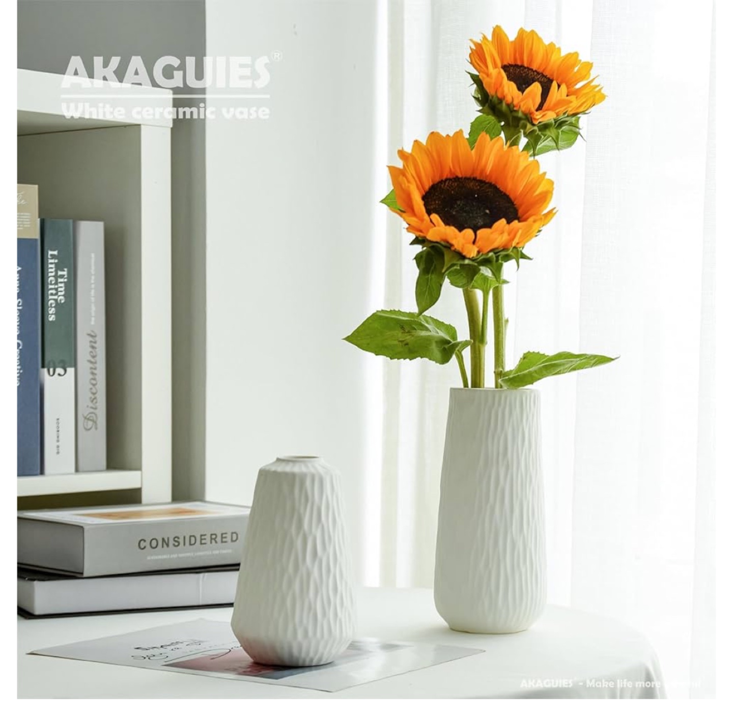 Set of 3 White Ceramic Vases - Modern Home Decor - photo 5