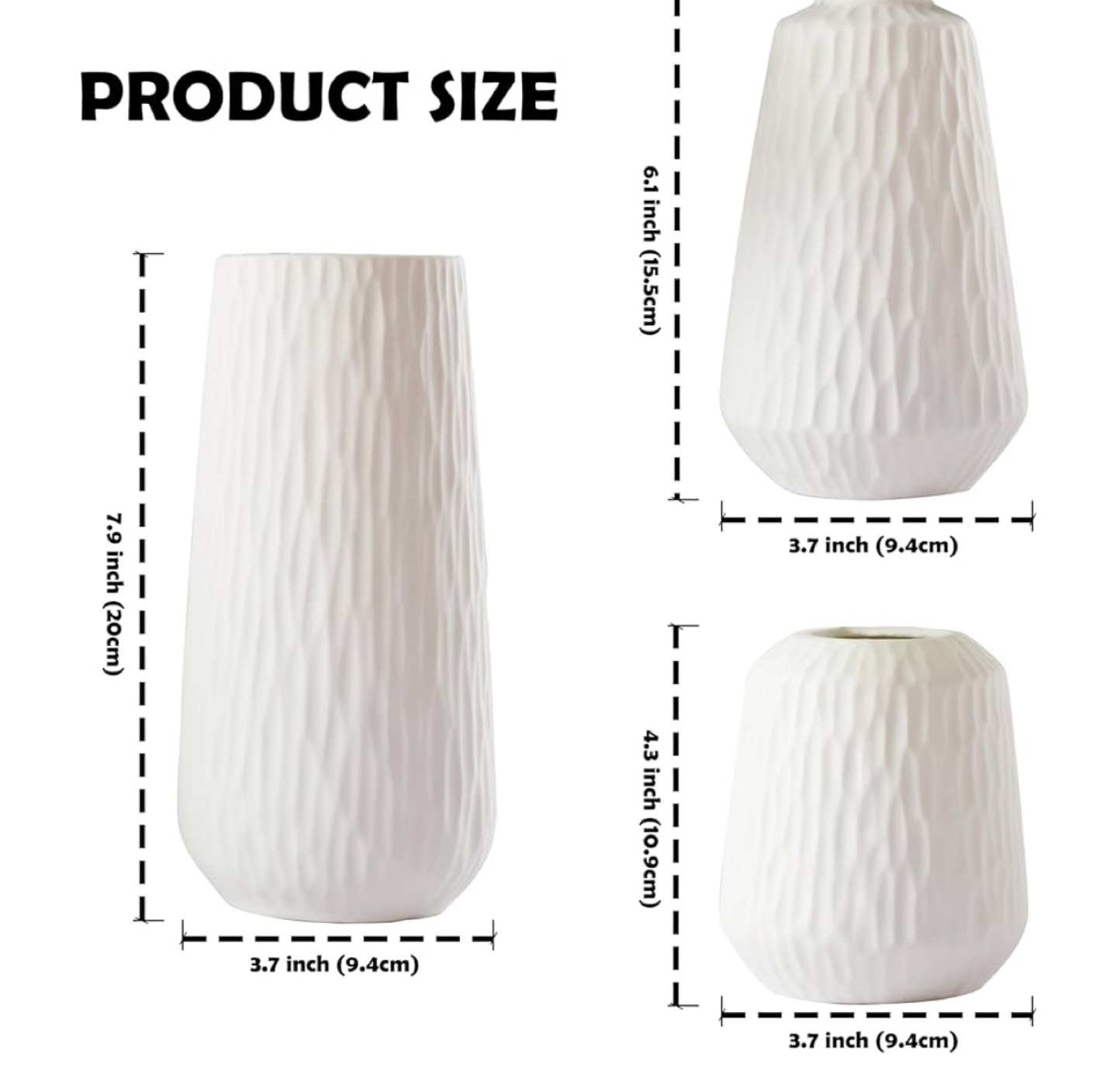 Set of 3 White Ceramic Vases - Modern Home Decor - photo 4