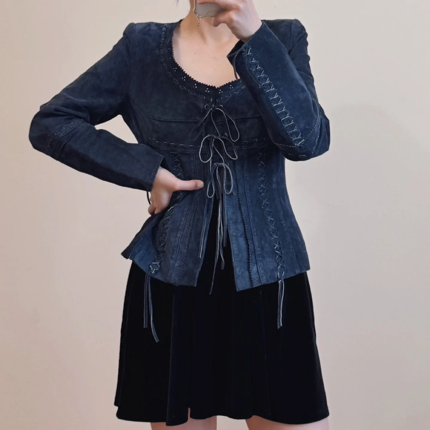 Vintage Bianca Nygard Genuine Suede Corset Jacket image indicator(9)