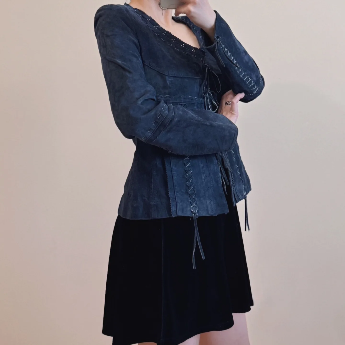 Vintage Bianca Nygard Genuine Suede Corset Jacket image indicator(10)