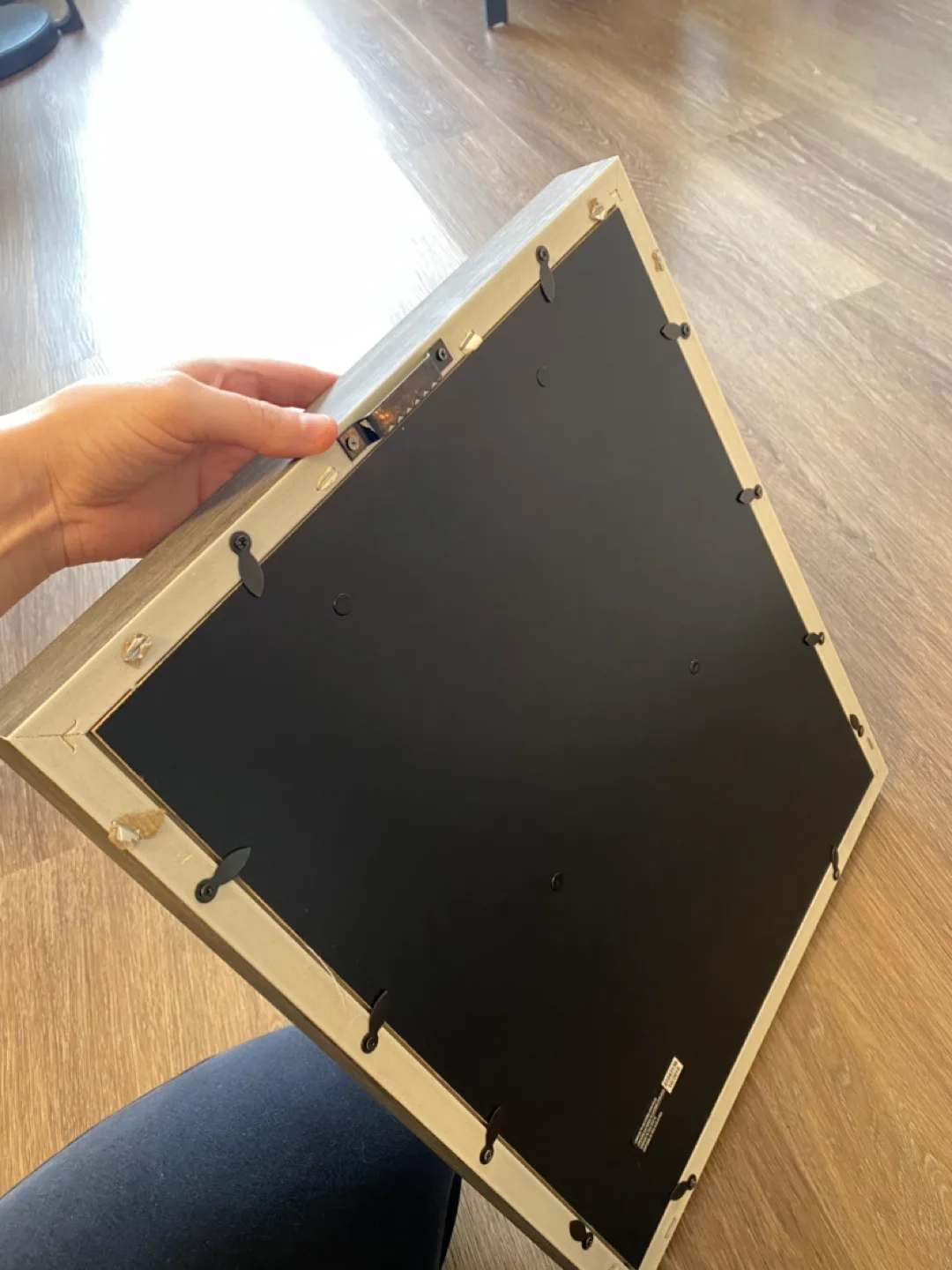 Grey Photo Frame with Picture Clips Inside Glass Cover image indicator(3)