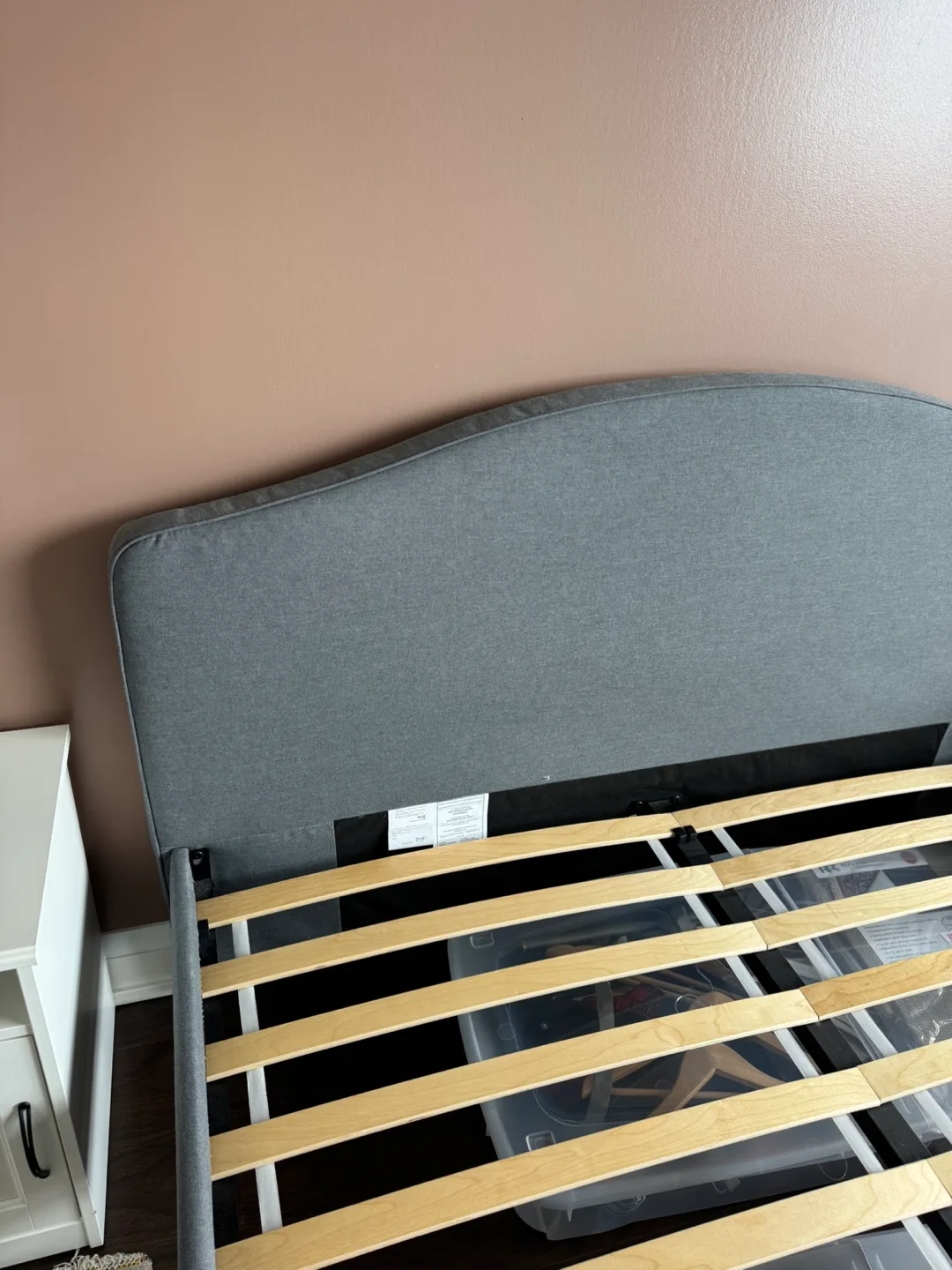 Queen-size upholstered bed frame thumbnail