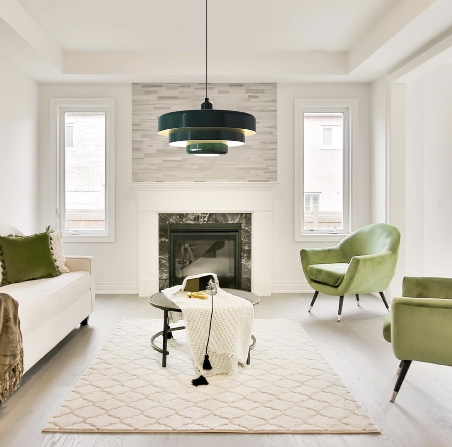 Modern Dark Green Pendant Light Fixture - photo 2
