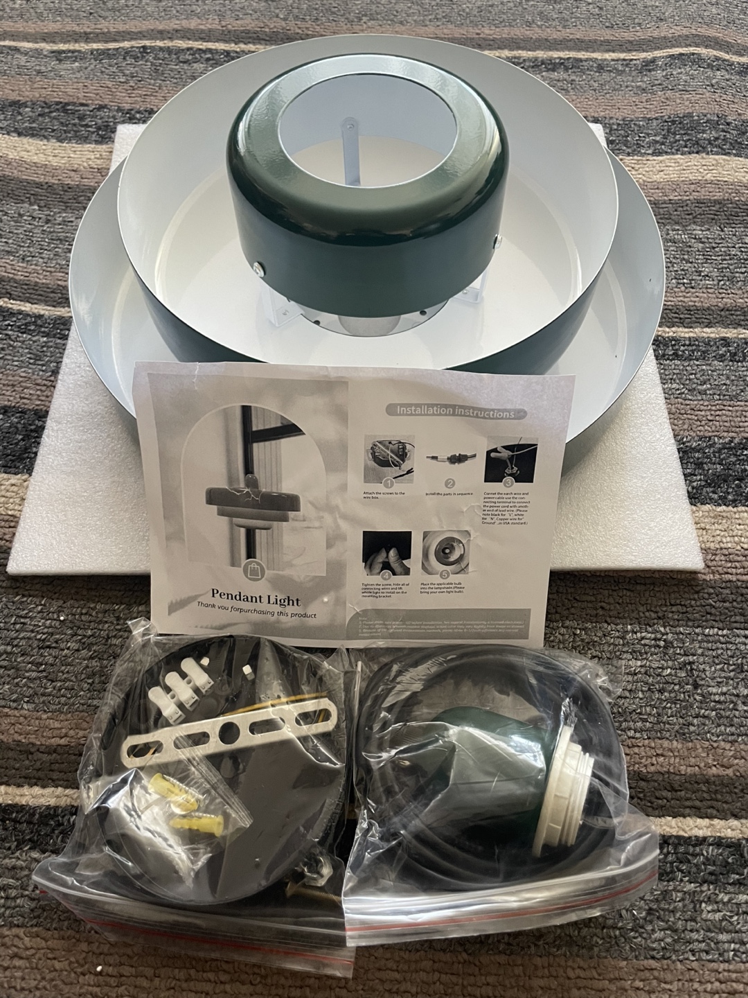 Modern Dark Green Pendant Light Fixture - photo 3