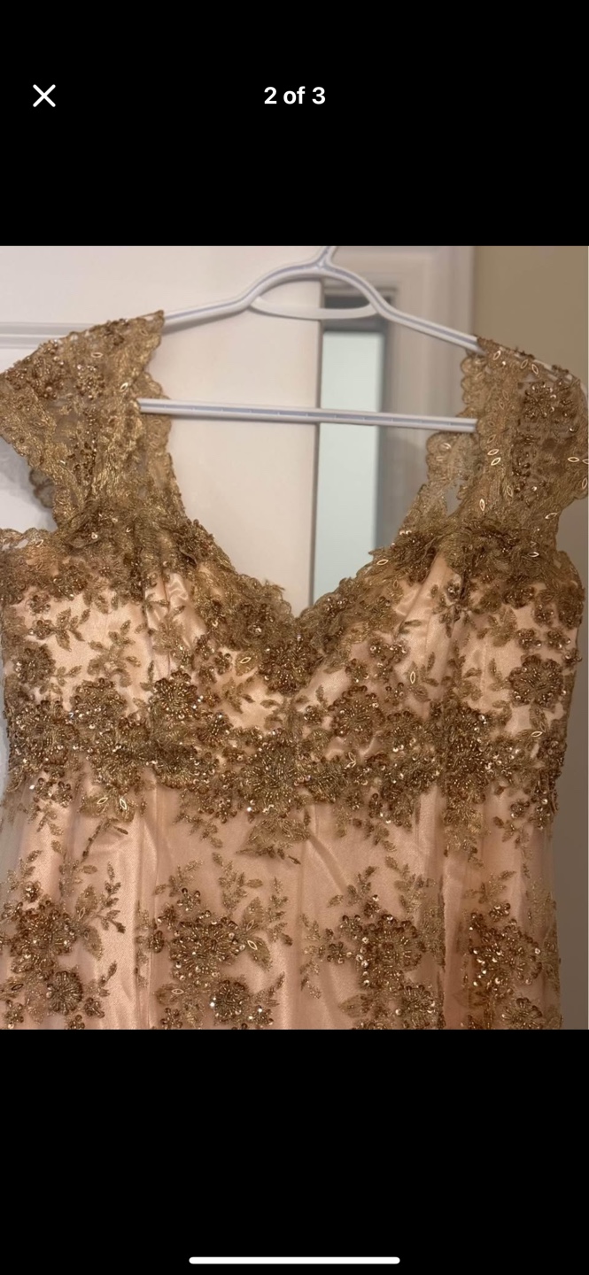 Stunning Rose Gold Beaded Formal Gown - photo 2