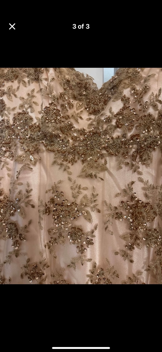 Stunning Rose Gold Beaded Formal Gown - photo 3