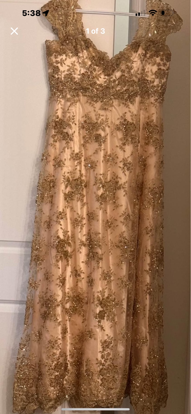 Stunning Rose Gold Beaded Formal Gown