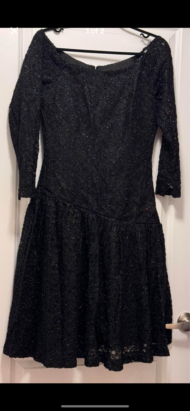 French lace - Black sparkly dress, size 10