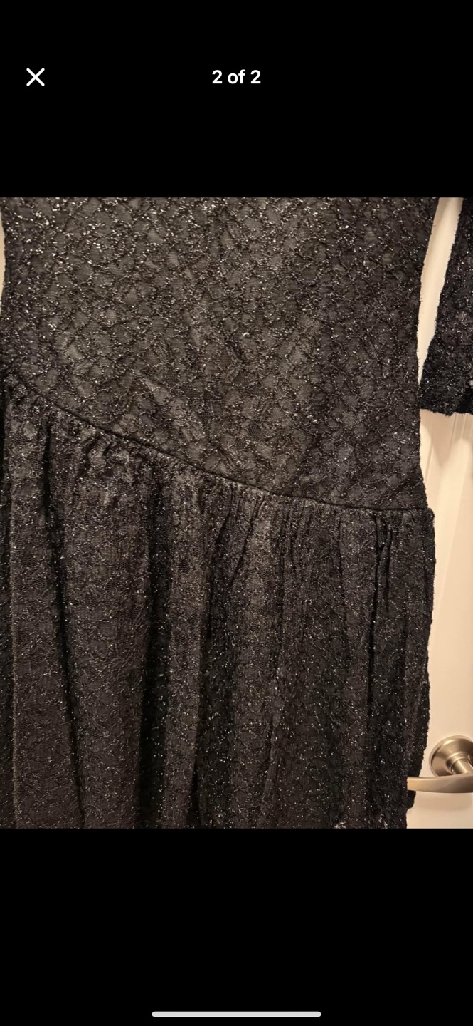 French lace - Black sparkly dress, size 10 - photo 2