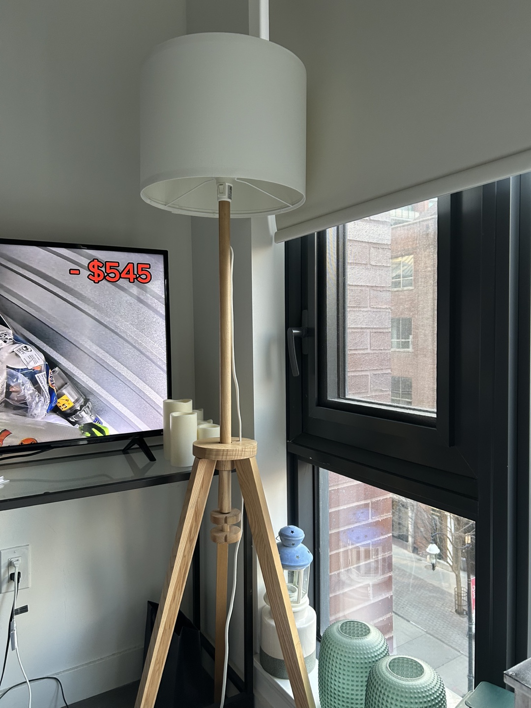 Modern Tripod Floor Lamp with White Shade