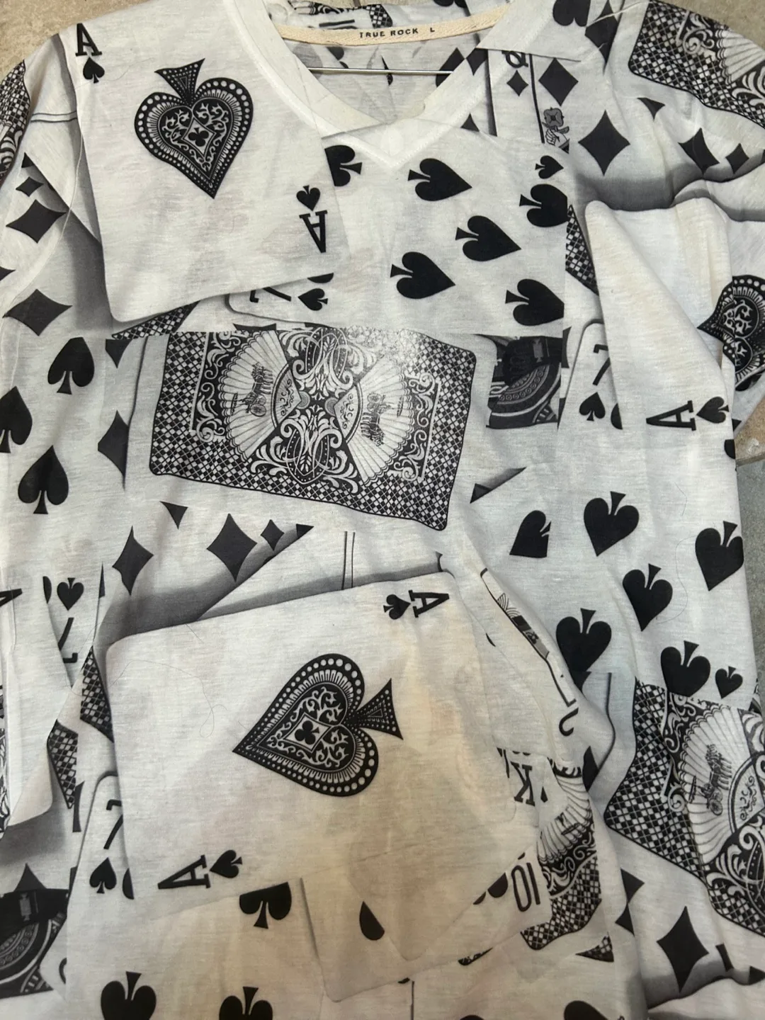 Ace of Spades Men's V-Neck Playing Card T-Shirt image indicator(2)