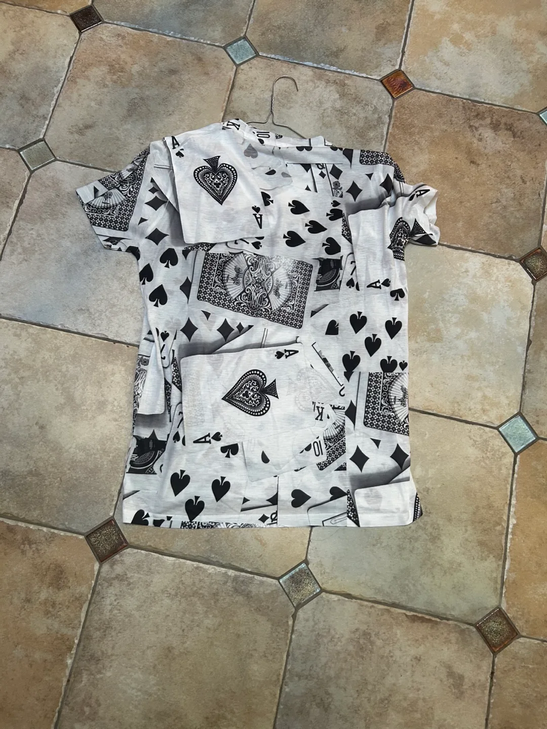 Ace of Spades Men's V-Neck Playing Card T-Shirt image indicator(3)