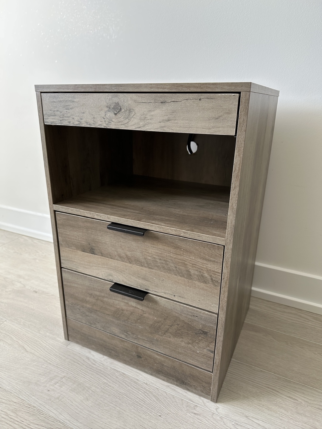 Nightstand with Built-in Outlet + USB Ports