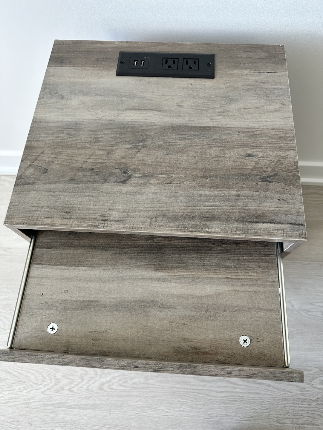 Nightstand with Built-in Outlet + USB Ports - photo 3