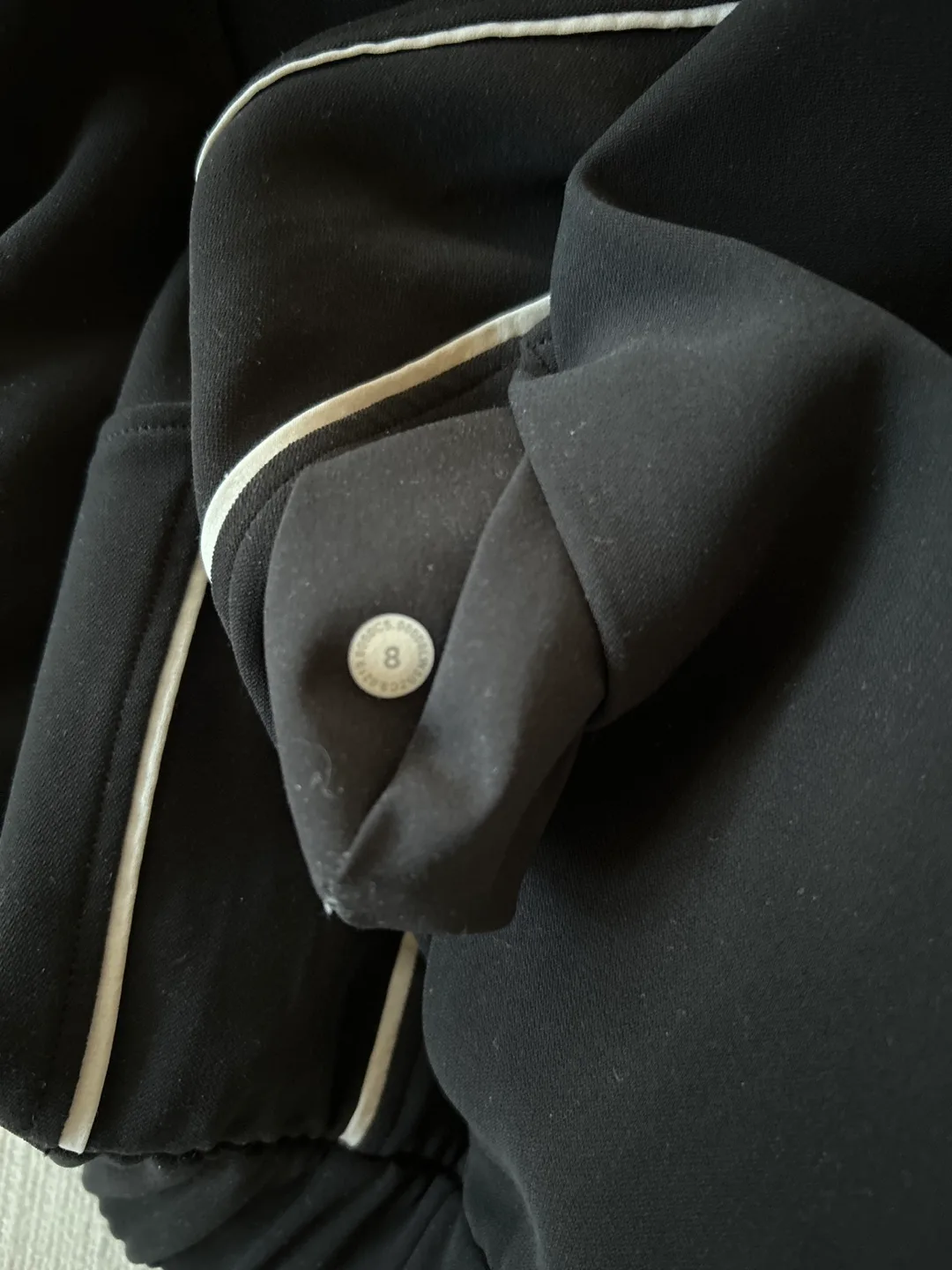 Lululemon Black Track Pants with White Side Stripes - Size 8 image indicator(4)