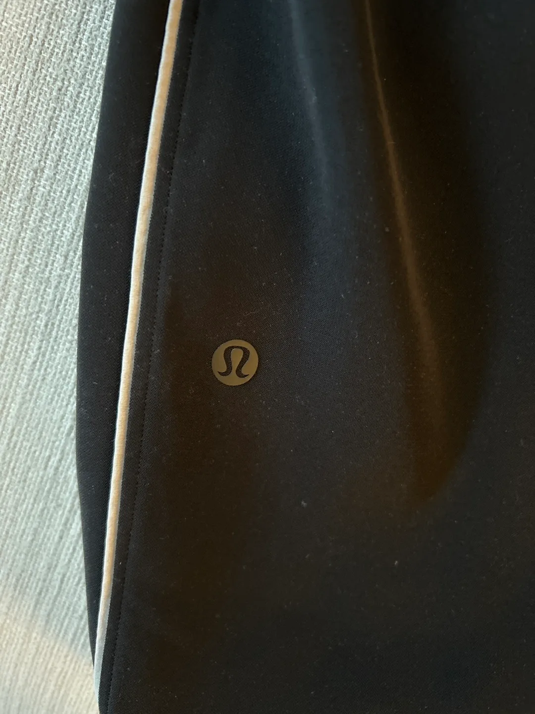 Lululemon Black Track Pants with White Side Stripes - Size 8 image indicator(3)