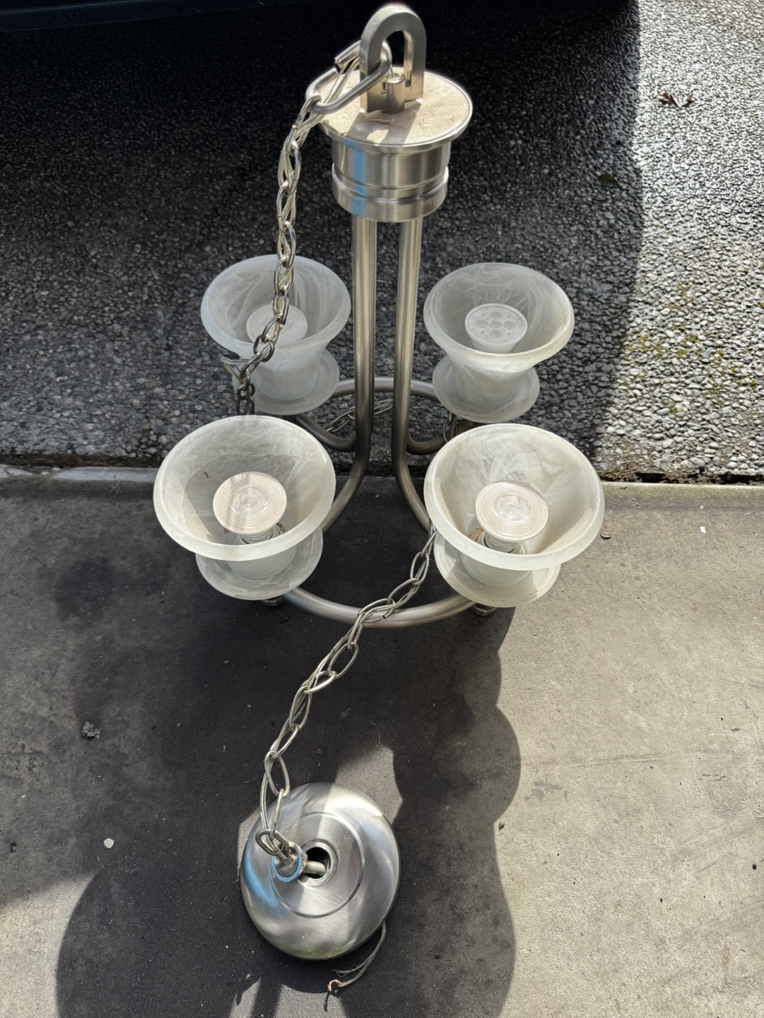 Four-Light Brushed Nickel Chandelier