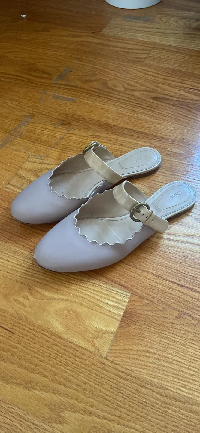 Chloé Lauren Scalloped Mules Size 39 image indicator(3)