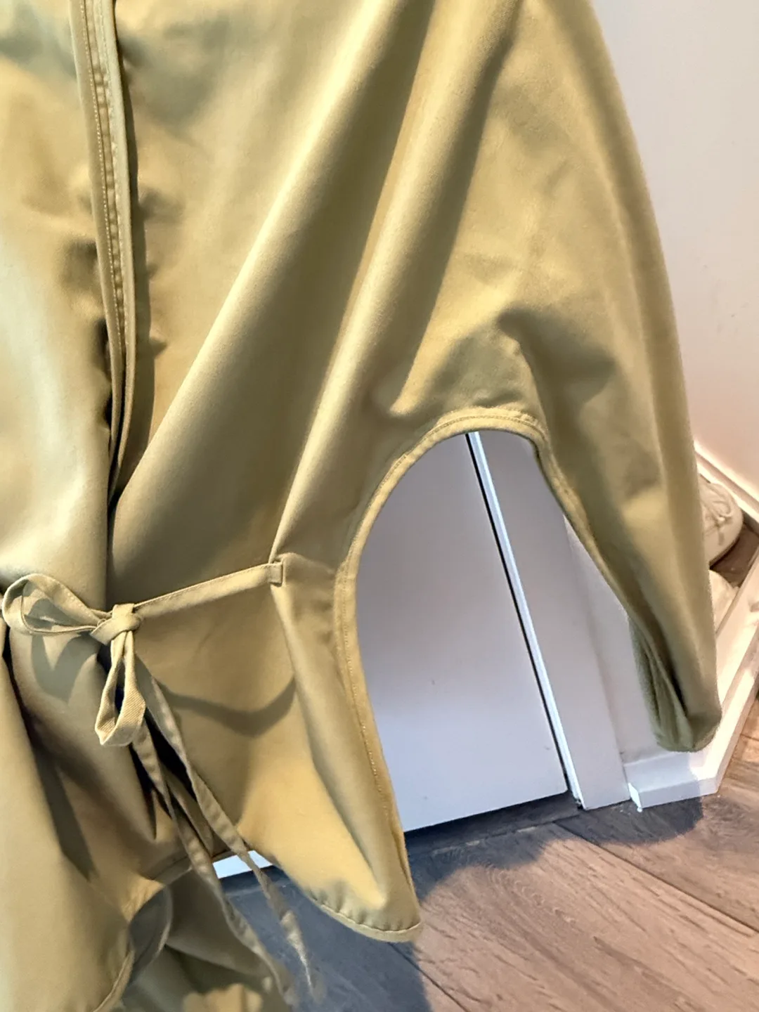 Designer Sage Green Button-Up Shirt with Detachable Overlay image indicator(6)