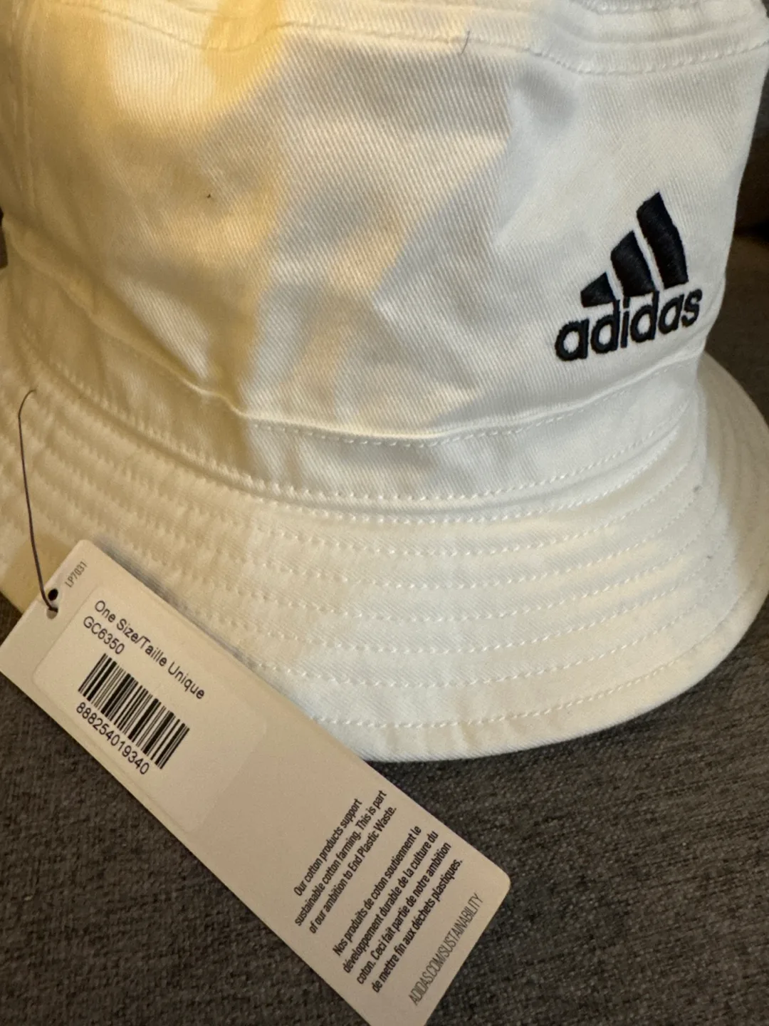Brand New Adidas White Bucket Hat - One Size image indicator(3)