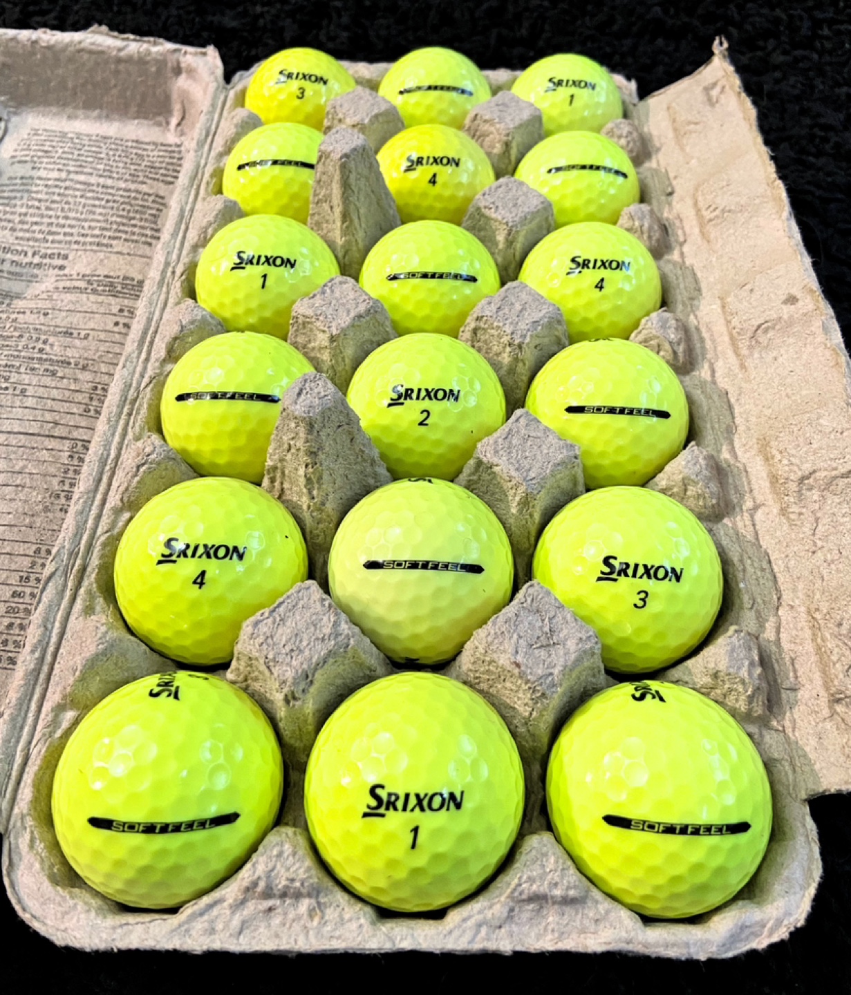 18 Srixon Soft Feel Yellow Golf Balls