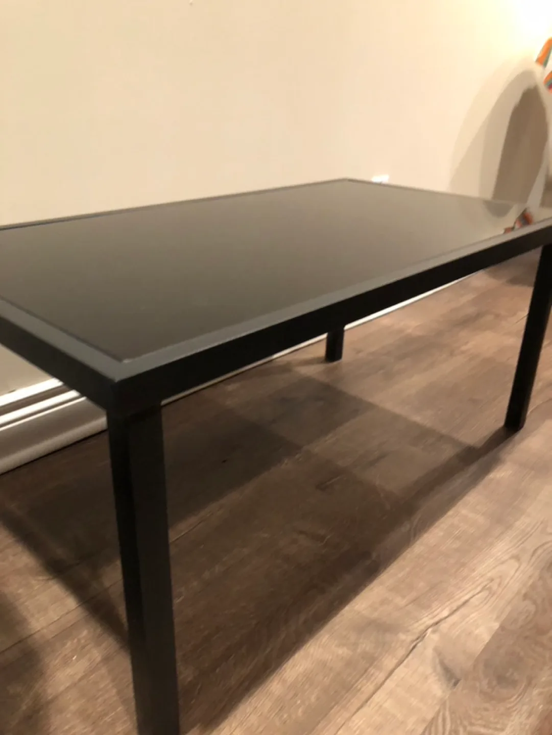 Black Metal Coffee Table with Glass Top image indicator(2)