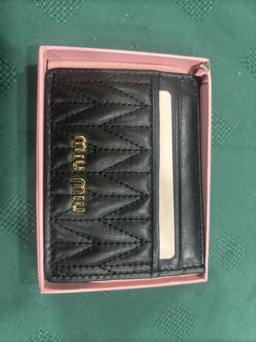 Miu Miu Black Quilted Card Holder