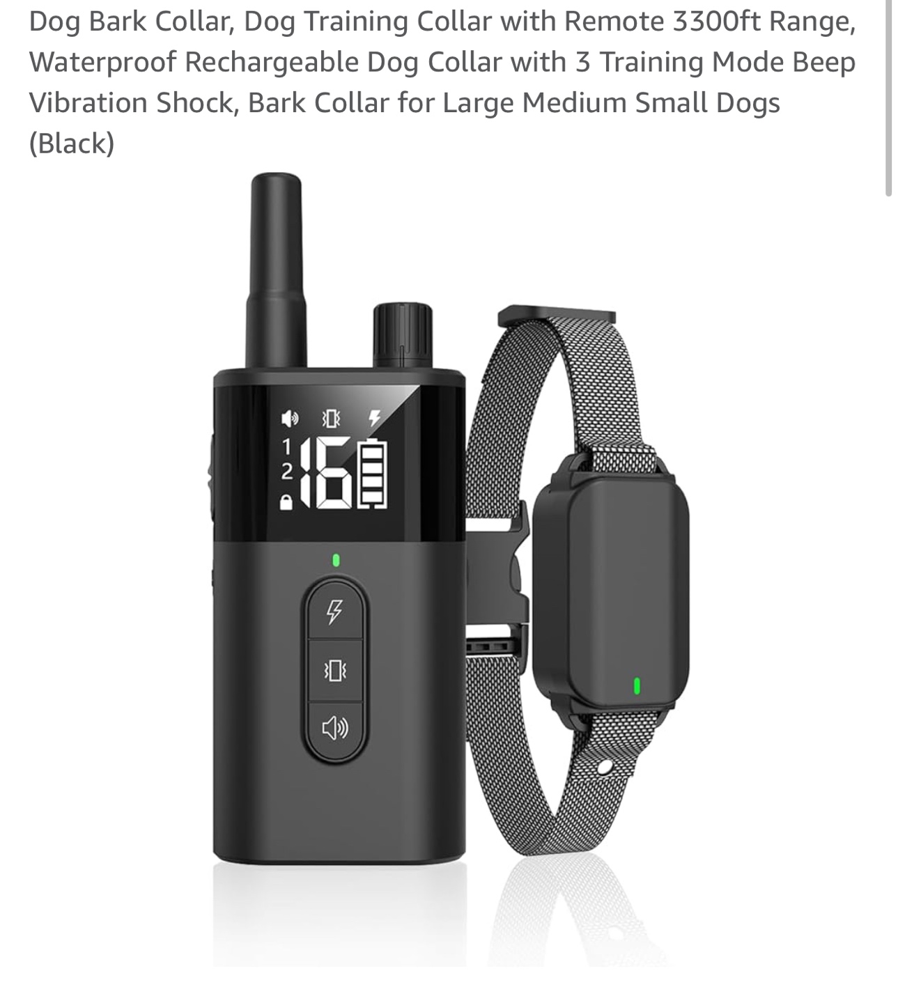 Dog Training Collar with Remote - 330ft Range - photo 4