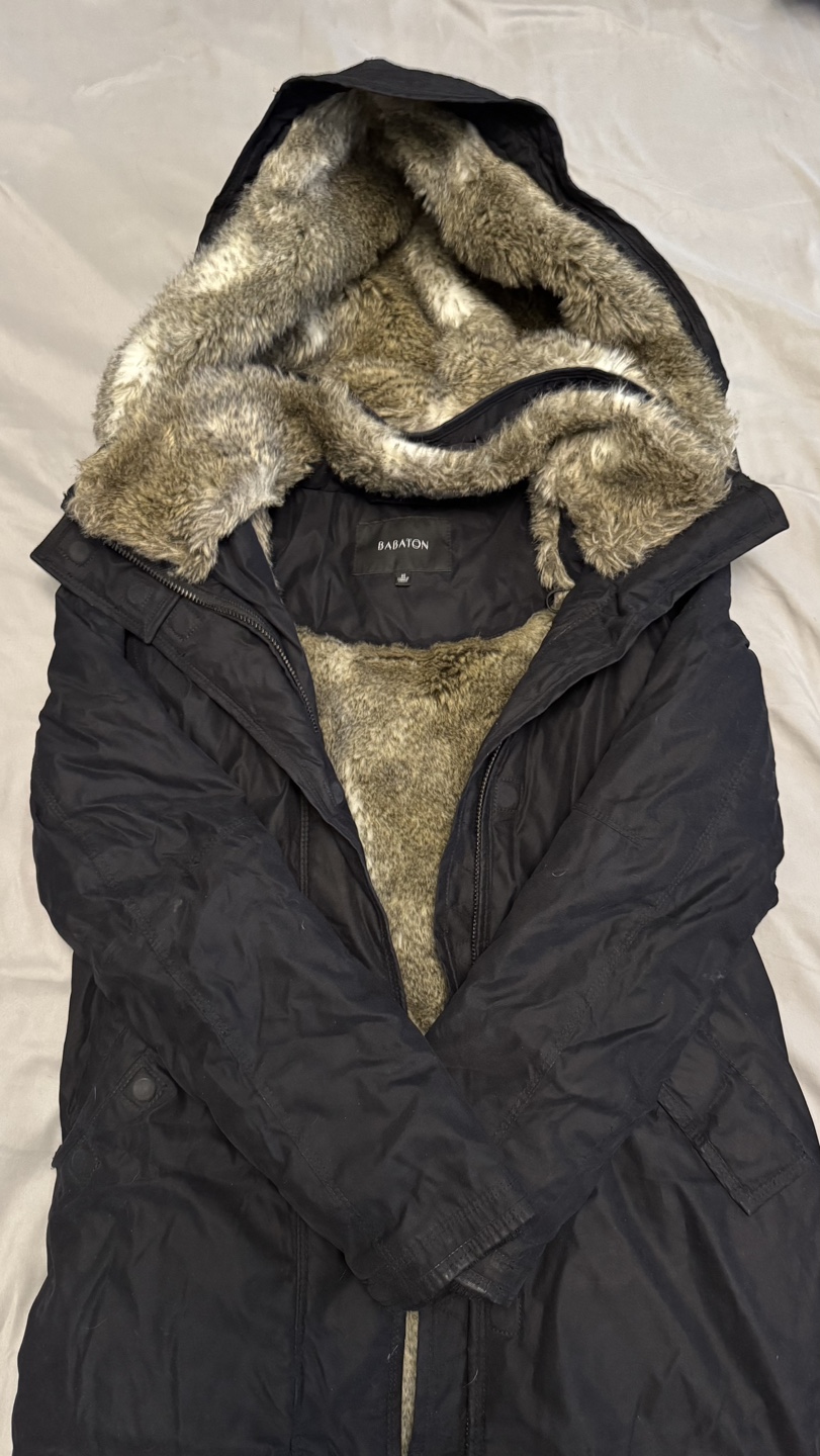 Aritzia Babaton Black Longline Parka with Faux Fur Trim - photo 5