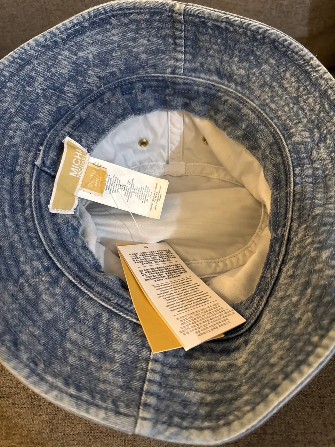 New Michael Kors Denim Bucket Hat OS/TU image indicator(3)