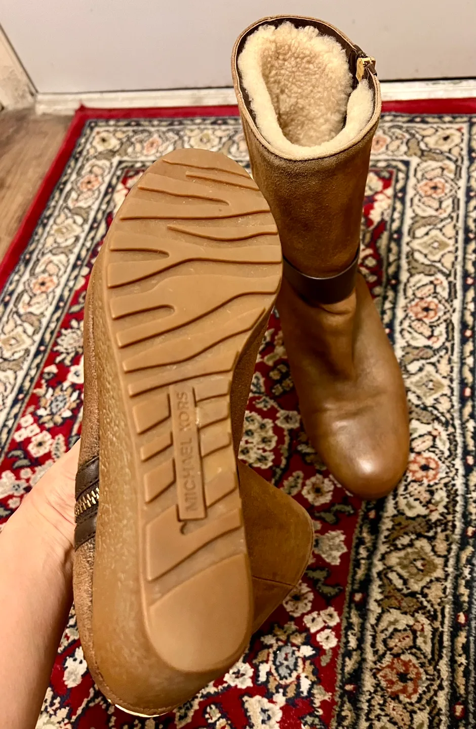 Michael Kors Brown Suede Wedge Booties image indicator(6)