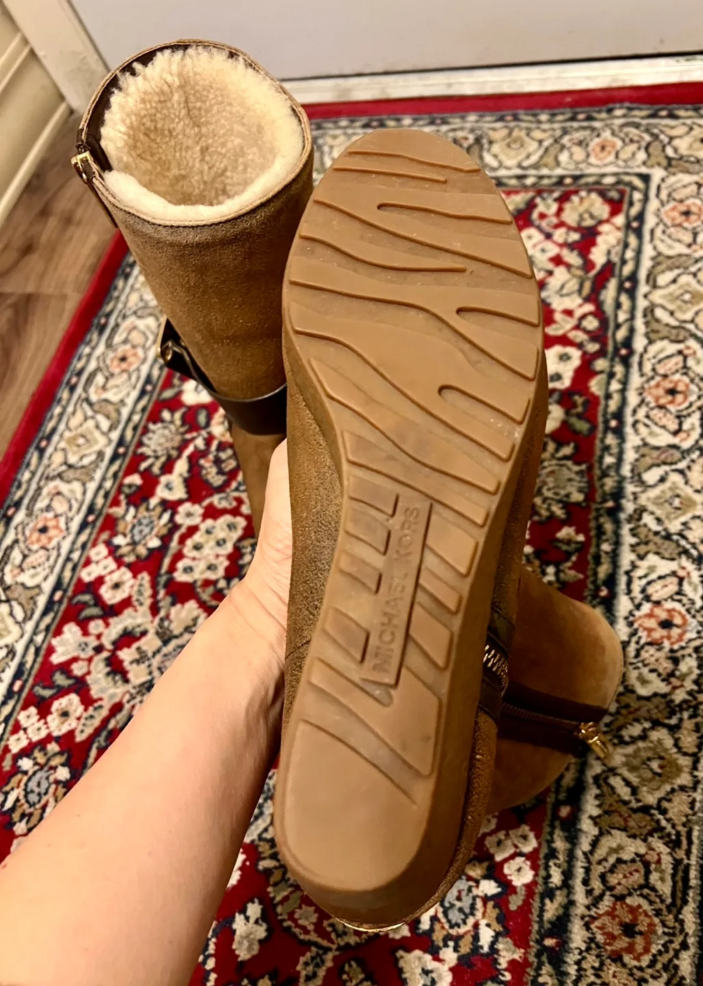 Michael Kors Brown Suede Wedge Booties image indicator(7)