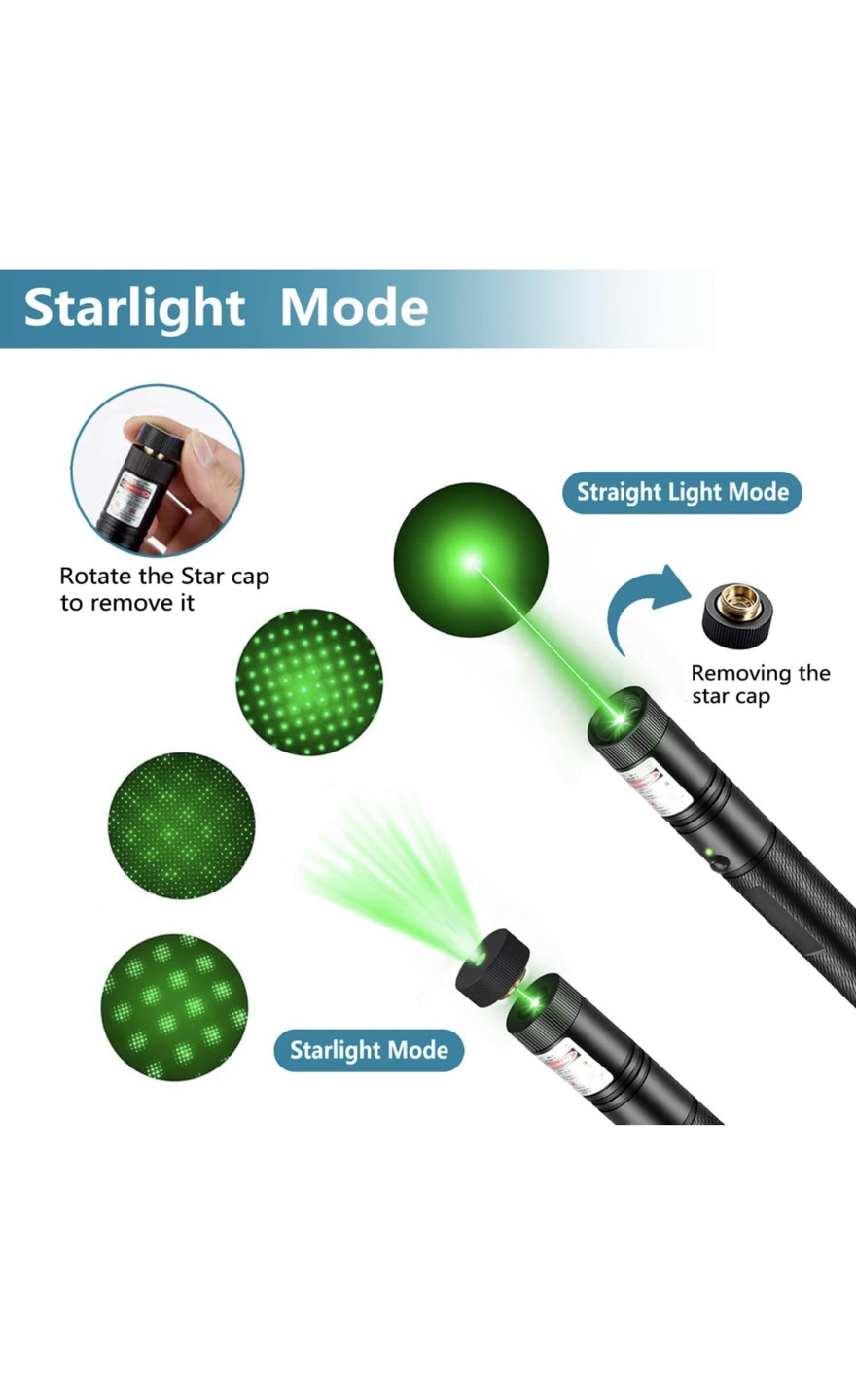 Green Laser Pointer with Starlight Mode - USB Rechargeable - photo 2