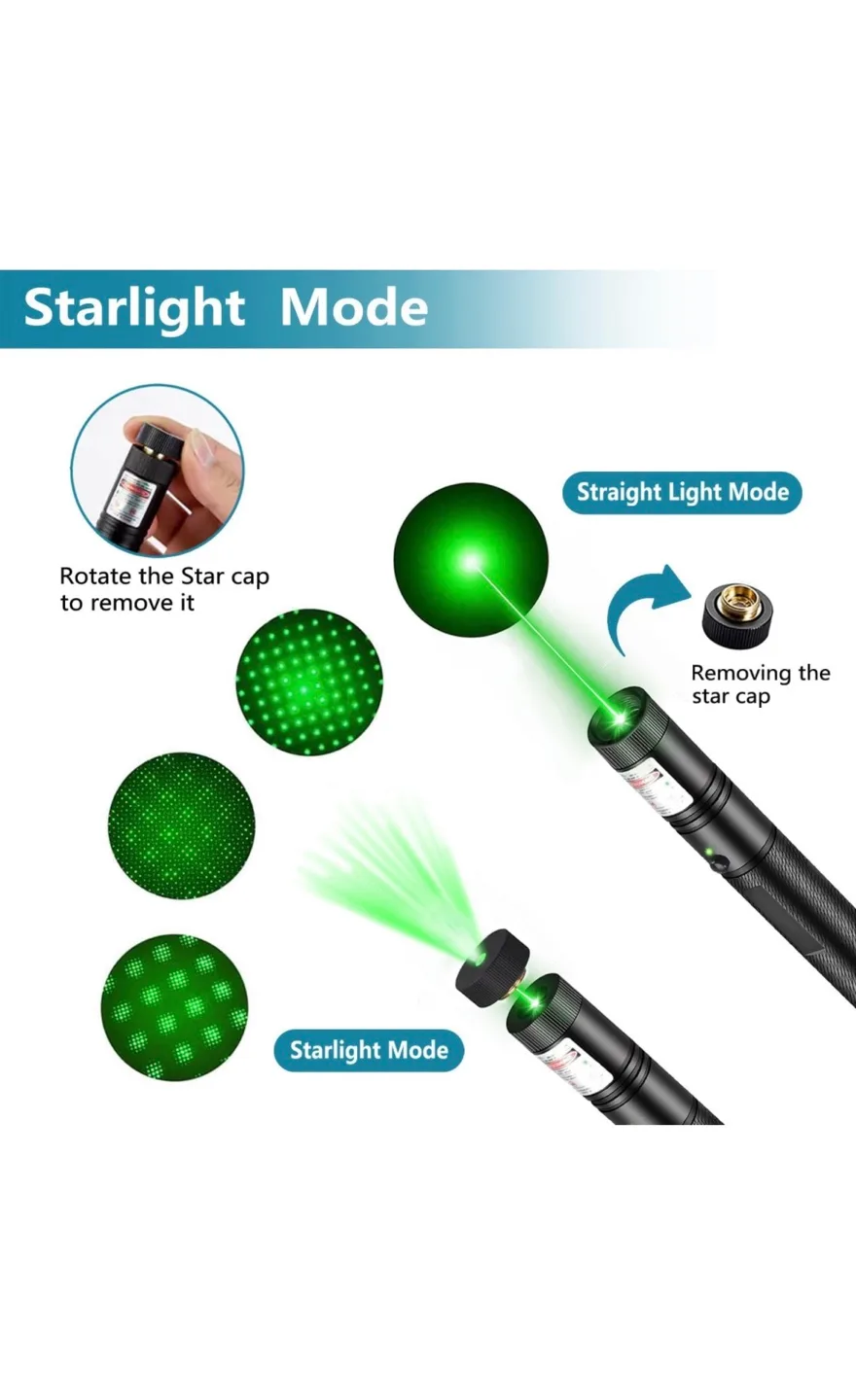 Green Laser Pointer with Starlight Mode - USB Rechargeable image indicator(2)