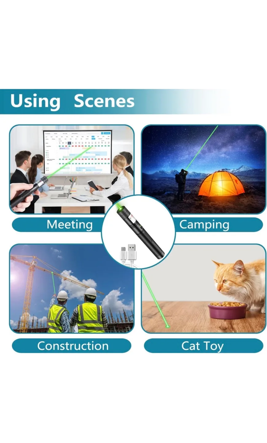 Green Laser Pointer with Starlight Mode - USB Rechargeable image indicator(6)