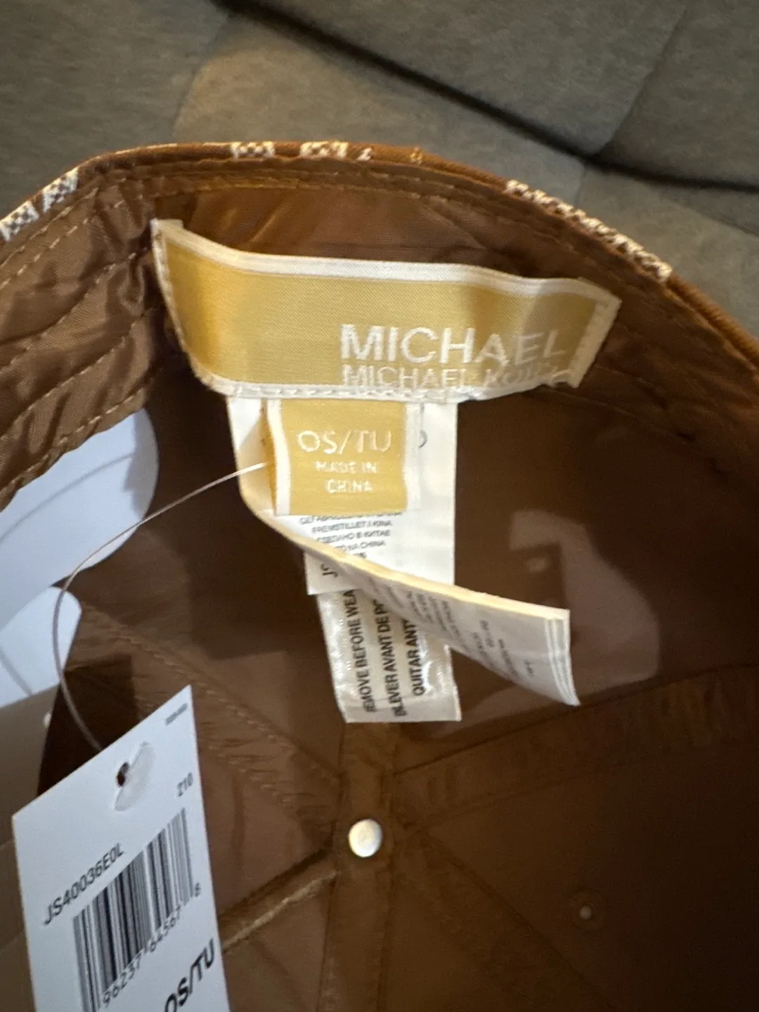 New Michael Kors Brown MK Logo Baseball Cap image indicator(4)