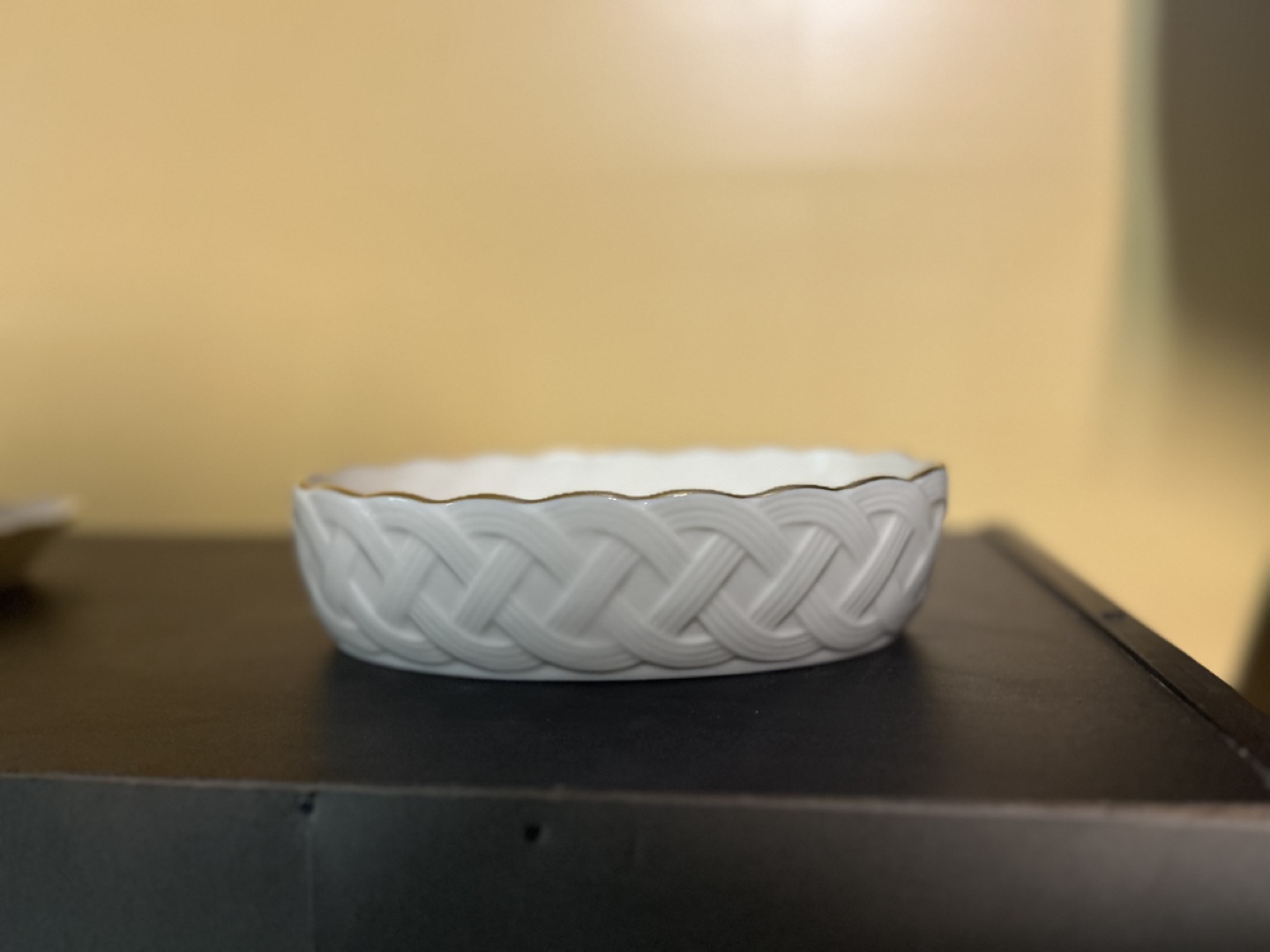 Lenox White Oval Dish Basket with Gold Trim