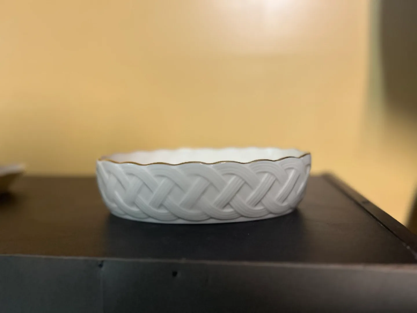 Lenox White Oval Dish Basket with Gold Trim