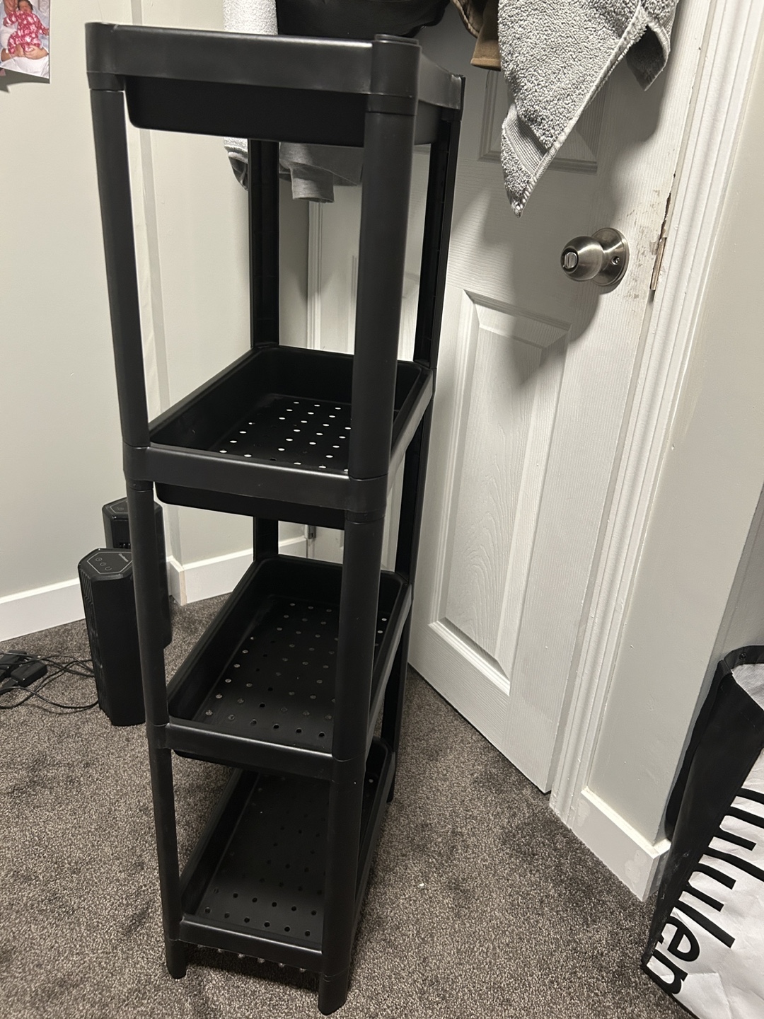 Black 4-Tier Plastic Storage Shelf Organizer - photo 2