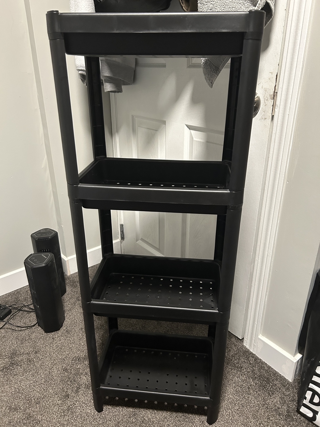 Black 4-Tier Plastic Storage Shelf Organizer