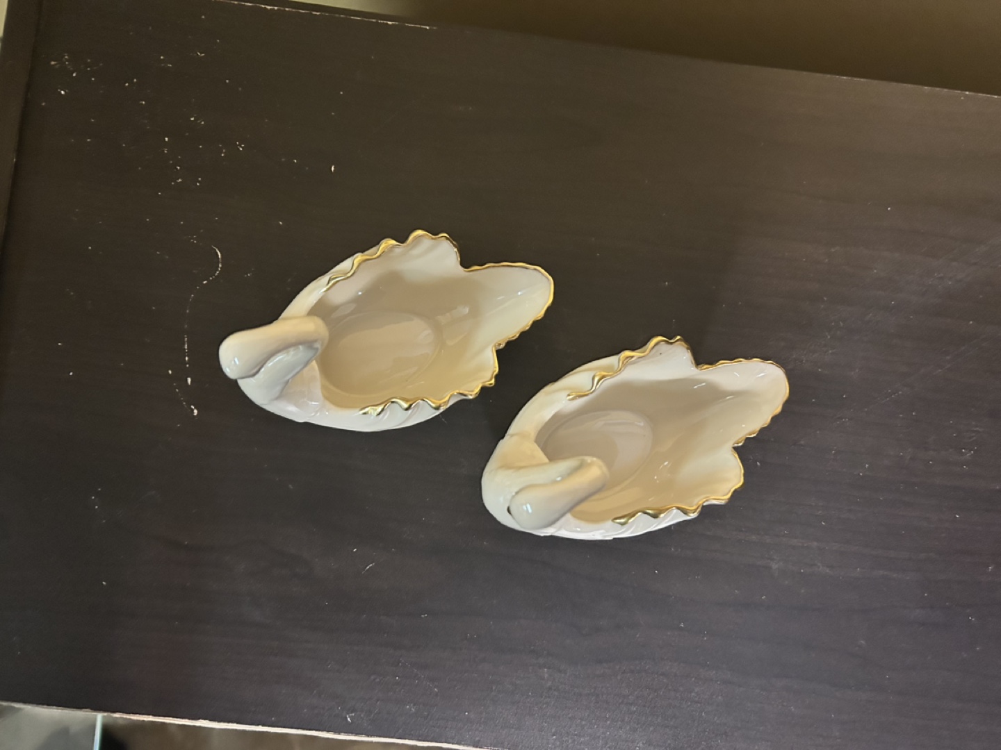 Pair of Vintage Lenox Porcelain Swan Figurines with Gold Accents - photo 4