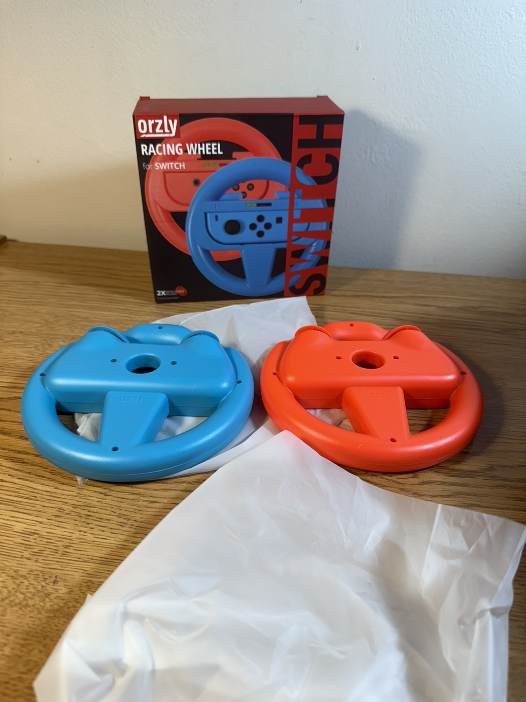 Orzly Racing Wheel for Nintendo Switch - Twin Pack (Red & Blue)