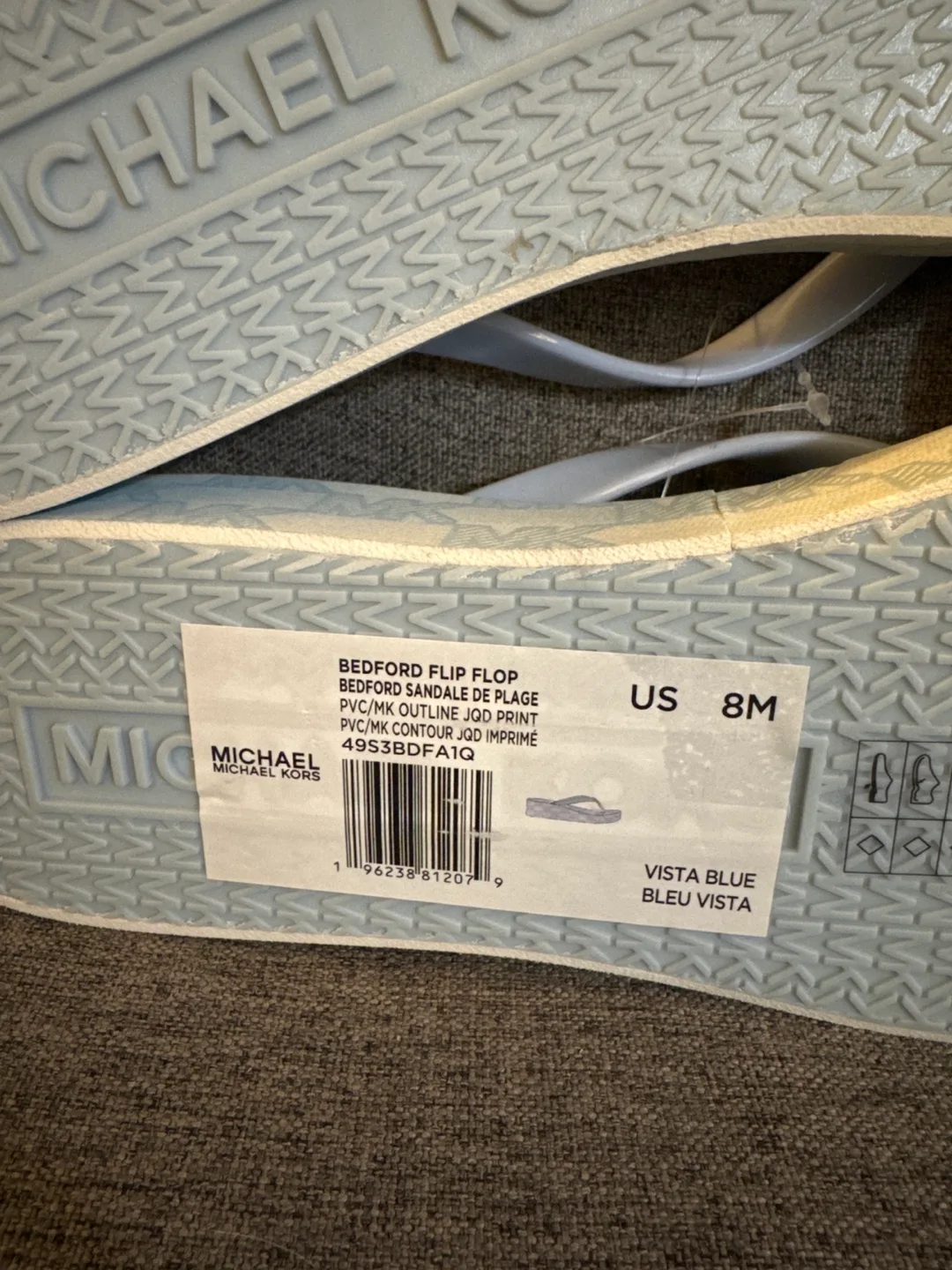 New Michael Kors Bedford Flip Flops - Size 8M - Vista Blue image indicator(4)
