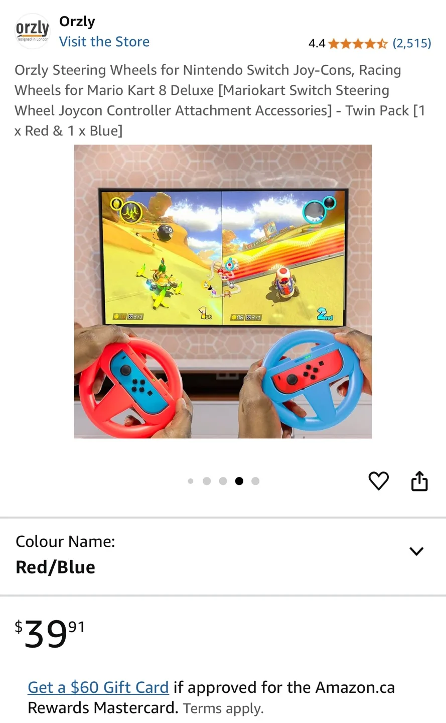 Orzly Racing Wheel for Nintendo Switch - Twin Pack (Red & Blue) image indicator(7)