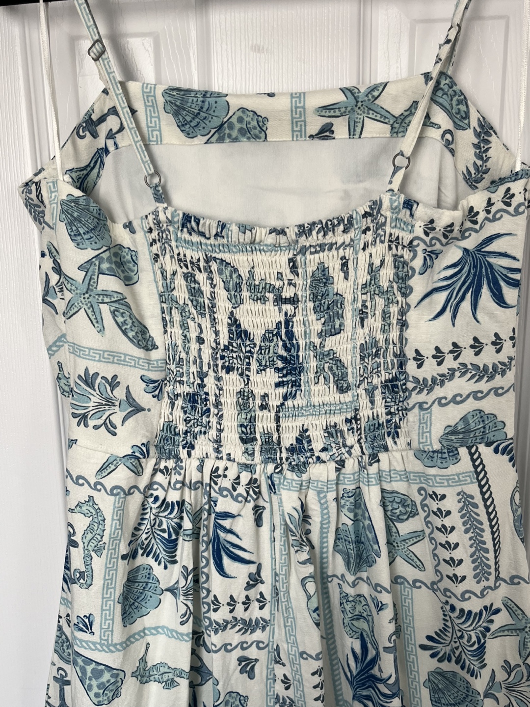 Blue and White Seashell Midi Dress - photo 5
